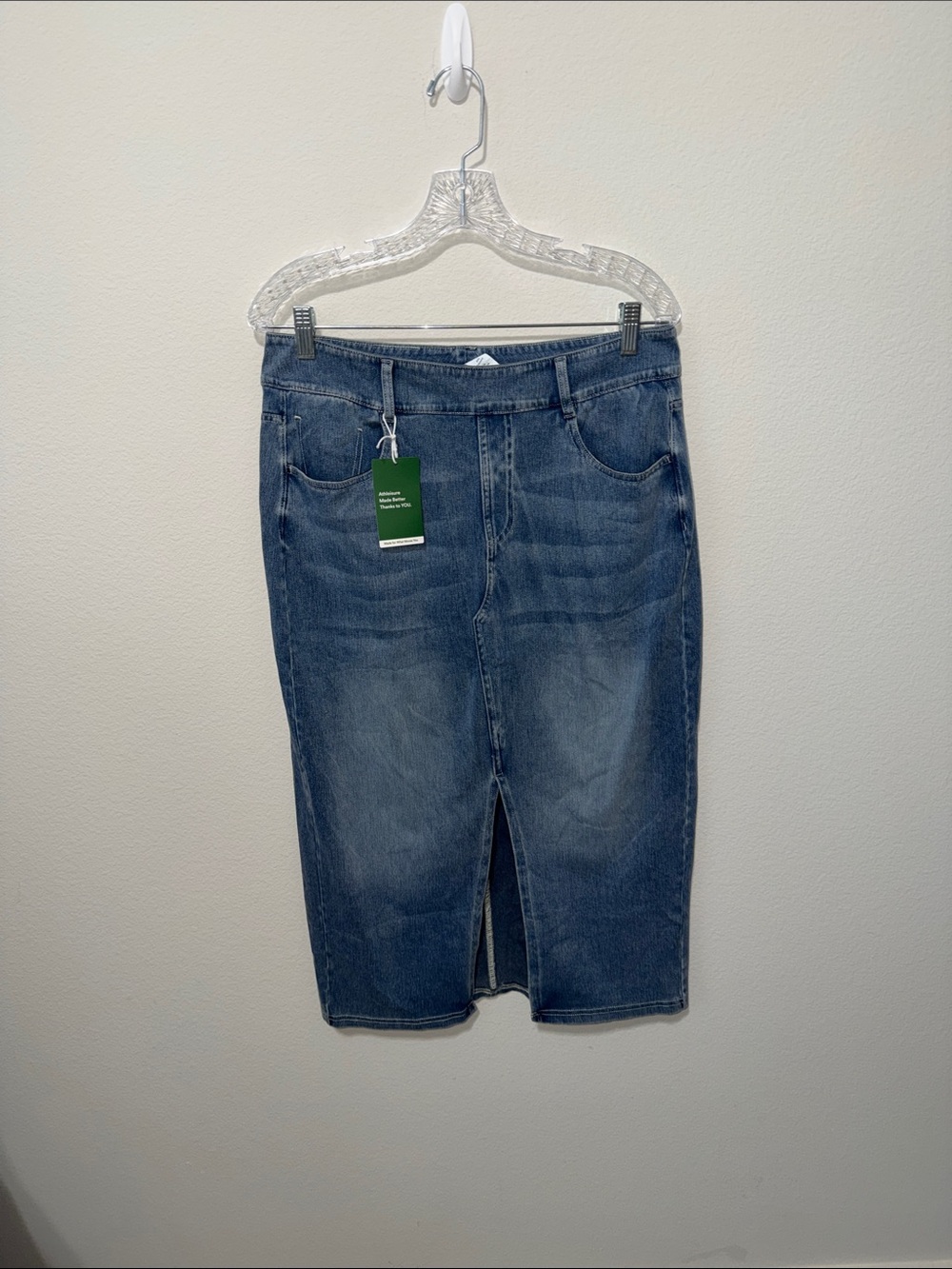 HALARA Men's Slim Straight Jeans Skirt in Classic Blue Denim